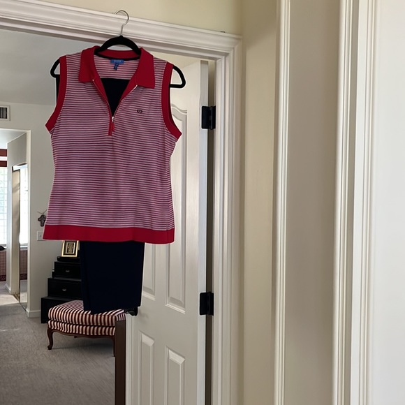 EUC “Escada” navy & red pant set. - Picture 8 of 11